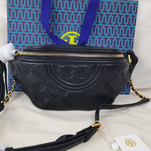 💖💫 ⭐Black Tory Burch Fleming Fanny Pack - Picture 4 of 9
